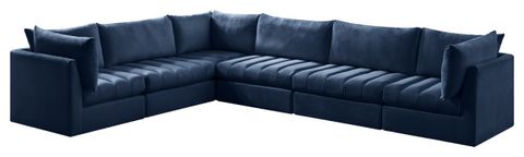 Jacob Velvet Upholstered L-Shaped Modular Sectional, 6-Piece: 3 Armless ... pertaining to How to Choose the Perfect Jacob Velvet Modular Sofa