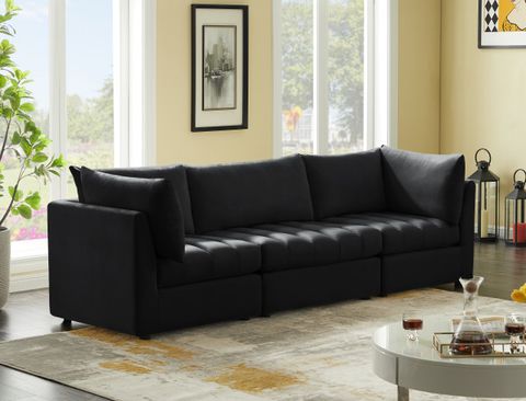 Jacob Velvet Upholstered Modular Sofa, 3-Piece: 1 Armless Chair, 2 ... throughout How to Choose the Perfect Jacob Velvet Modular Sofa