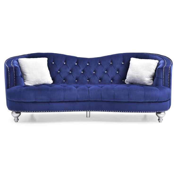 Unveiling the Allure of the Jewel 90 in W Flared Arm Velvet Sofa Blue