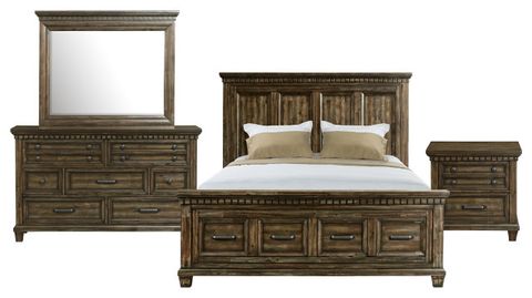 Johnny King Storage 4-Piece Bedroom Set, King - Traditional - Bedroom ... inside Creating Your Sanctuary Exploring the Hillsboro Full Storage Bedroom Set Options