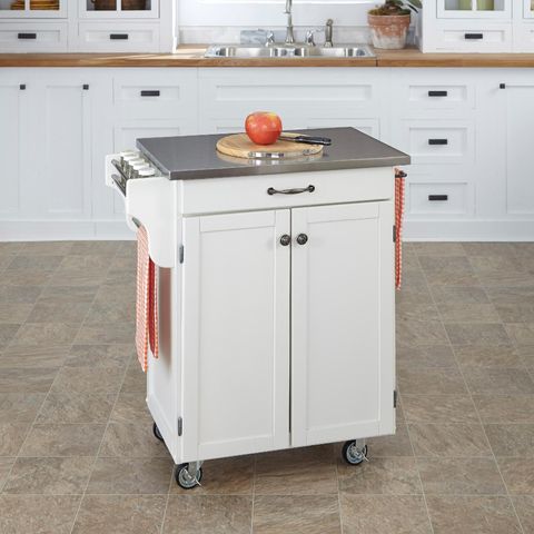 Kitchen Carts | Kitchen Island Carts - Sears with Classic Kitchen Island Cart, Spacious Design With White Granite Top, Mahogany