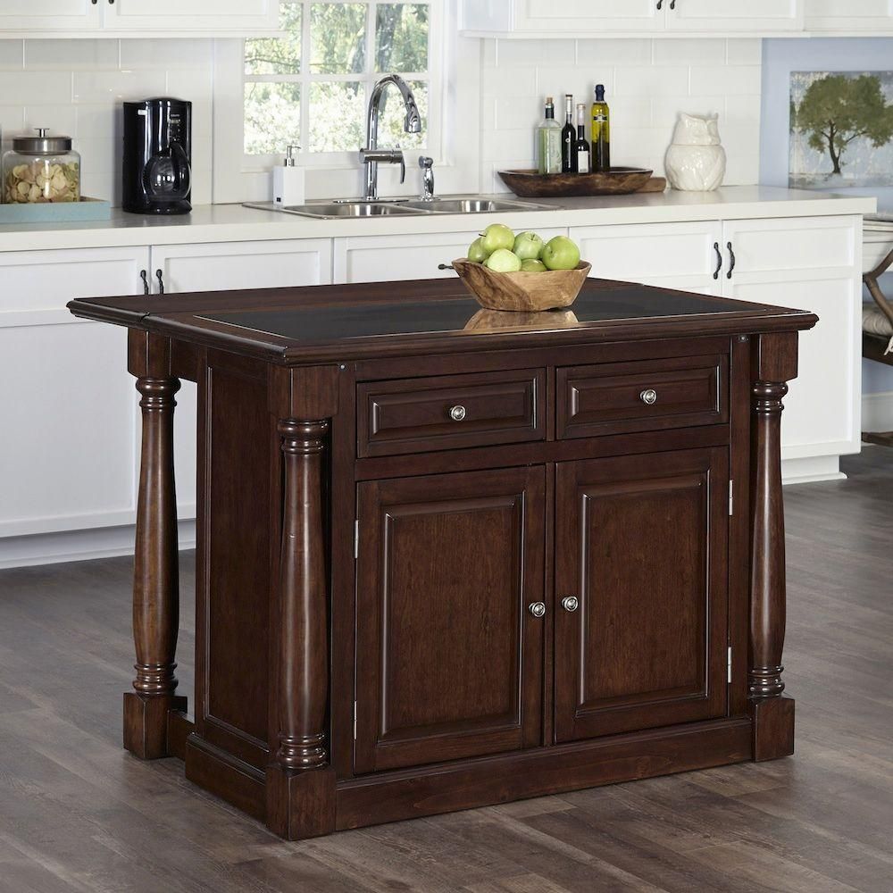 Kitchen Islands - Carts, Islands &amp; Utility Tables - The Home Depot inside Classic Kitchen Island Cart, Cherry Wooden Frame With Sturdy Black Granite Top
