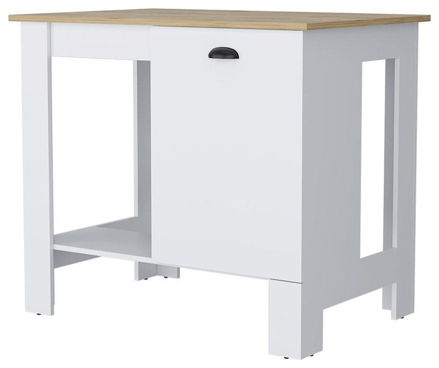Lander Kitchen Island, White/Macadamia - Transitional - Kitchen Islands ... regarding Beyond the Surface A Comprehensive Guide to the Cecil Kitchen Island White Macadamia