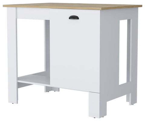 Lander Kitchen Island, White/Macadamia - Transitional - Kitchen Islands ... regarding Beyond the Surface A Comprehensive Guide to the Cecil Kitchen Island White Macadamia