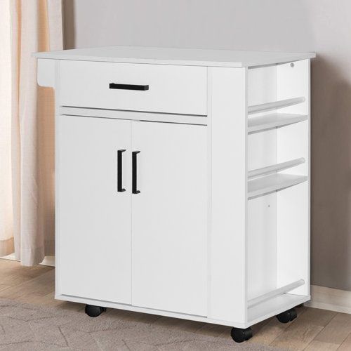 Latitude Run® Shelby Rolling Kitchen Cart With Storage Cabinet ... with Rolling Kitchen Cart Deep Dive Shelby&amp;#039;s Features and How They Benefit You