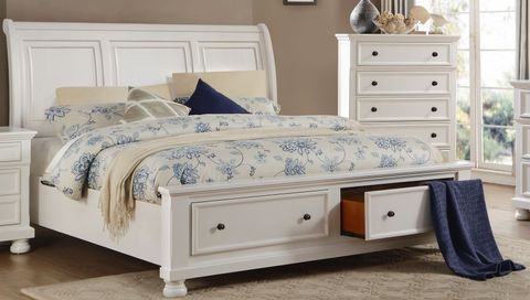 Laurelin White Queen Sleigh Storage Bed From Homelegance | Coleman ... for  Pine