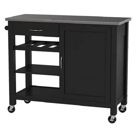 Lelana Black Kitchen Islands With Freestanding Acme-317 - The Home Depot with regard to Acme Jakob Kitchen Island, Black And Concrete