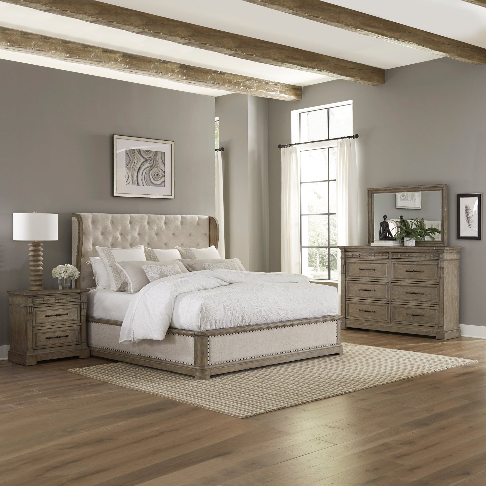 Liberty Furniture Town &amp; Country 711-Br-Qshdmn Transitional Queen Four ... within Cassie Queen Wood 4 Piece Bedroom Set