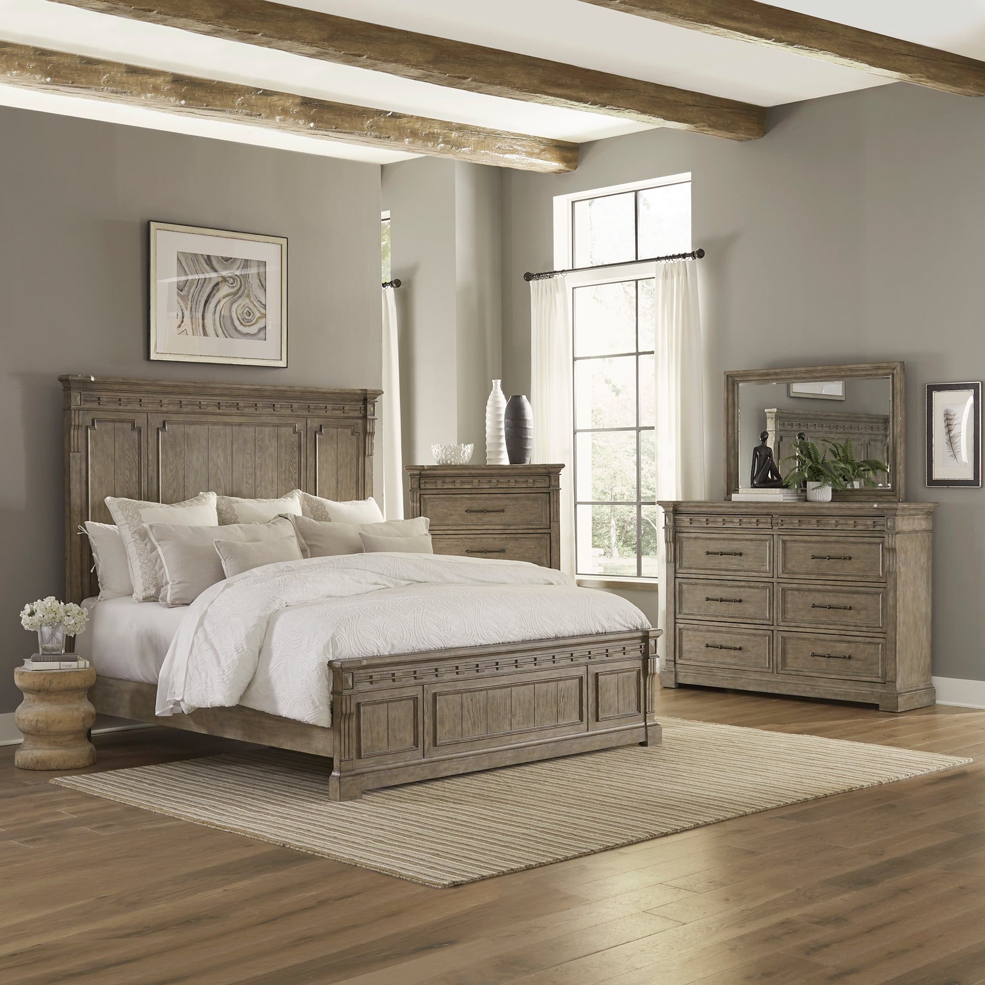 Liberty Furniture Town &amp; Country Transitional Queen Four-Piece Bedroom ... regarding Cassie Queen Wood 4 Piece Bedroom Set