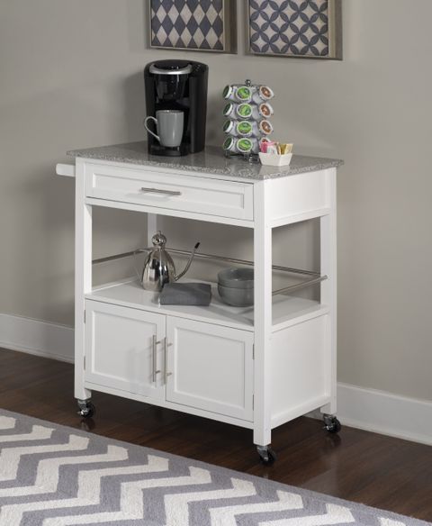 Linon Cameron Mobile Kitchen Cart With Storage, Granite Top, Wood, 36 ... with regard to Granite Countertops on Wheels Exploring the Cameron Kitchen Cart