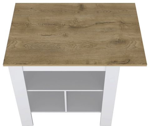 Lisbon Kitchen Island, White/Macadamia - Farmhouse - Kitchen Islands ... for Cecil Kitchen Island, White/Macadamia