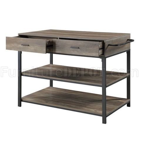 Macaria Kitchen Island Ac00403 In Rustic Oak By Acme inside Unveiling the Acme Macaria Kitchen Island: A Deep Dive into Rustic Oak Charm