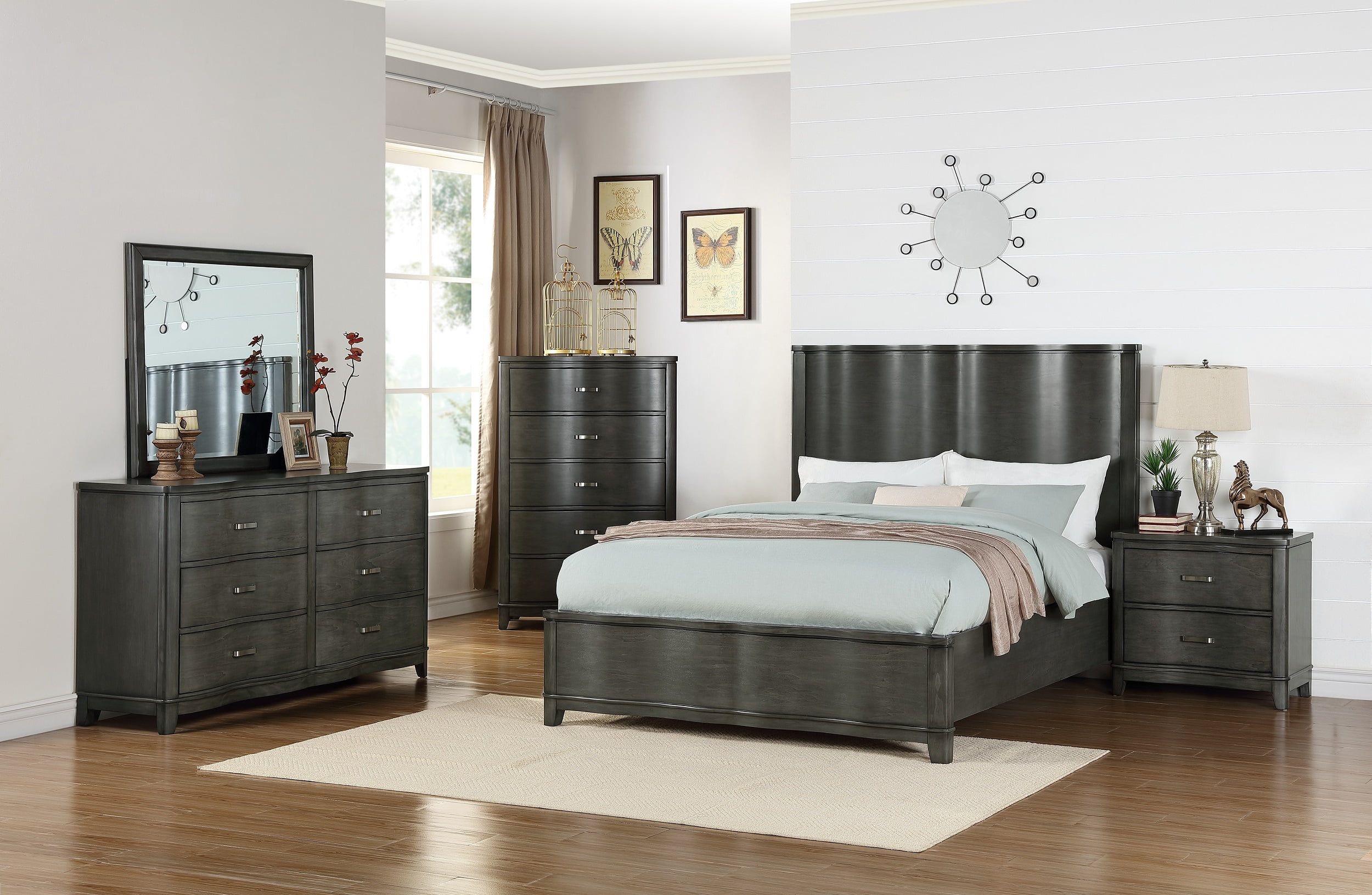 Unveiling the Craftsmanship Malloy Grey King Wood Bedroom Sets