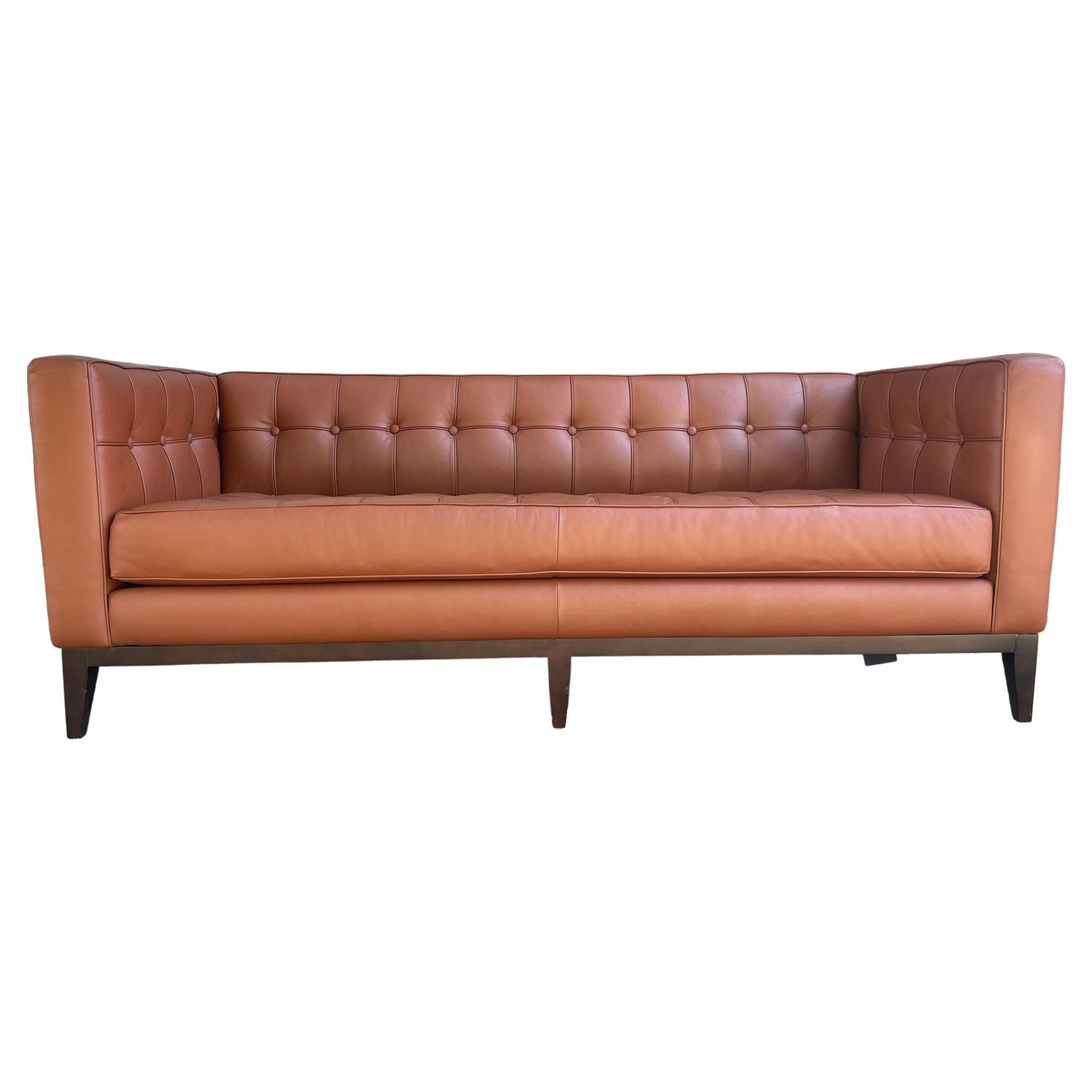 Monumental Distressed Cognac Leather Italian Modern Sofa At 1Stdibs ... within Cognac Leather Sofa