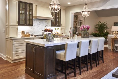 Off White Cabinets With Woodland Brown Island - Crystal Cabinets ... within From Prep to Presentation Leveraging the Catania Island for Seamless Cooking