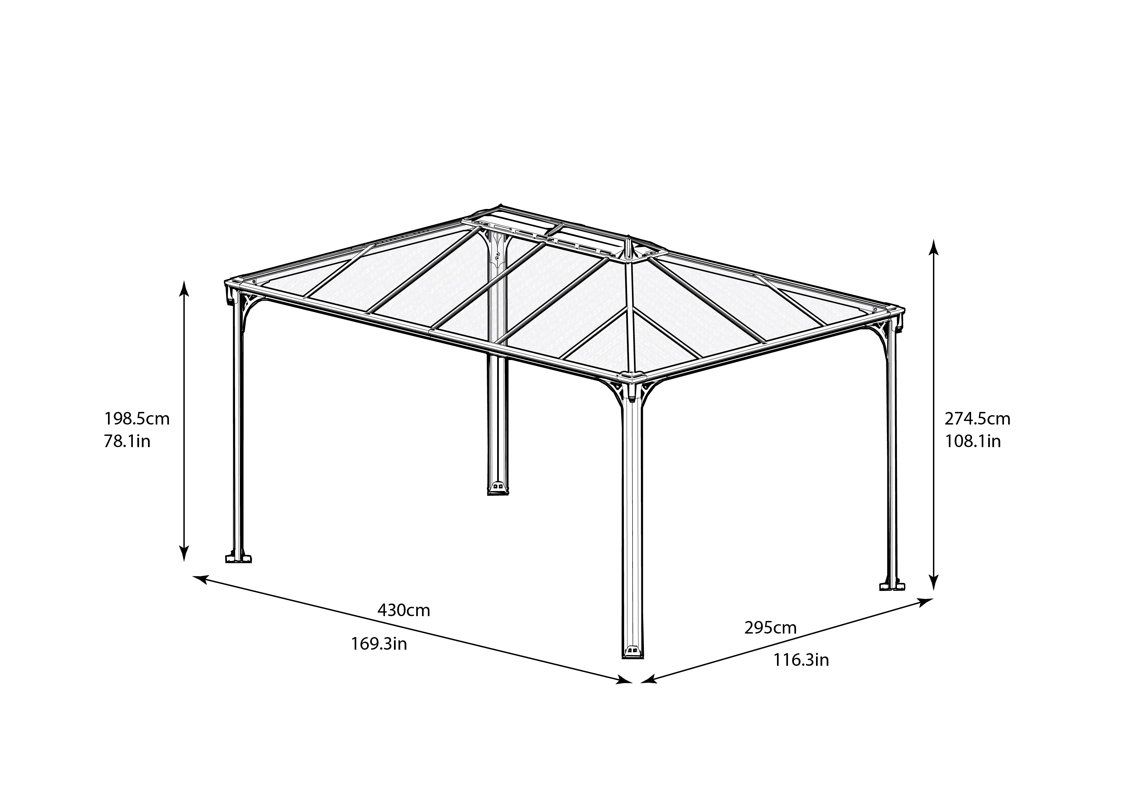 Palram Martinque 10 Ft. W X 13 Ft. D Aluminum Patio Gazebo &amp; Reviews ... within Key Considerations Before You Choose a 10x13 Aluminum Patio Hardtop Gazebo