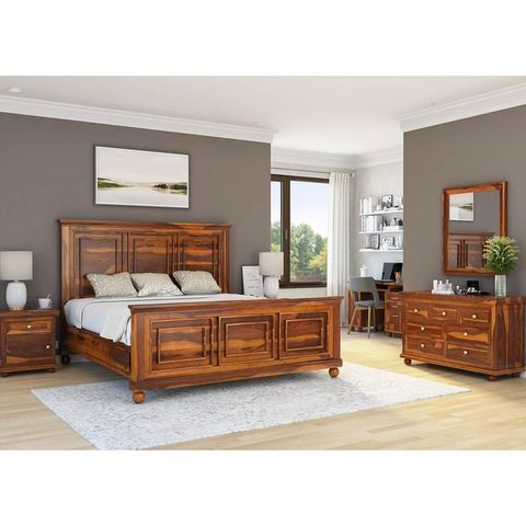 Pecos Solid Wood 4 Piece Bedroom Set | Bedroom Furniture Sets, Wood ... pertaining to A Comprehensive Guide to Maintaining Your Cassie Queen Wood Bedroom Furniture
