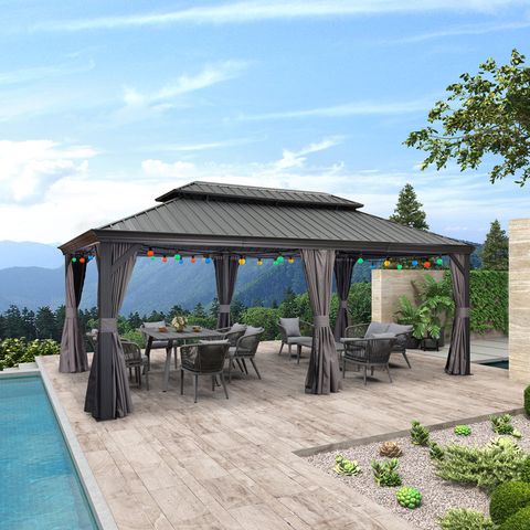 Purple Leaf 20 Ft. W X 12 Ft. D Aluminum Patio Gazebo | Wayfair with Creating an Outdoor Oasis Design Ideas and Considerations for a 20x12 Gazebo