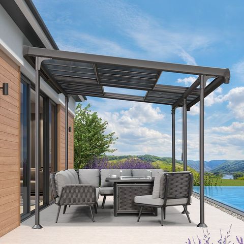Purple Leaf Outdoor Polycarbonate Pergola 10' X 13' With Retractable ... inside Key Considerations Before You Choose a 10x13 Aluminum Patio Hardtop Gazebo