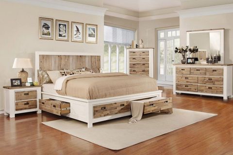 Queen Bedroom Set With Storage Drawers within  Storage