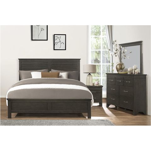 Red Barrel Studio® Queen Solid Wood Platform 3 Piece Bedroom Set | Wayfair pertaining to Felipe Driftwood Queen Wood Platform 3 Piece Bedroom Set With 2 1-Drawer C Tables