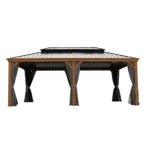 Rosefray 20 Ft. W X 12 Ft. D Powder Coated Aluminum Patio Gazebo | Wayfair throughout 20 Ft. W X 12 Ft. D Metal Patio Gazebo