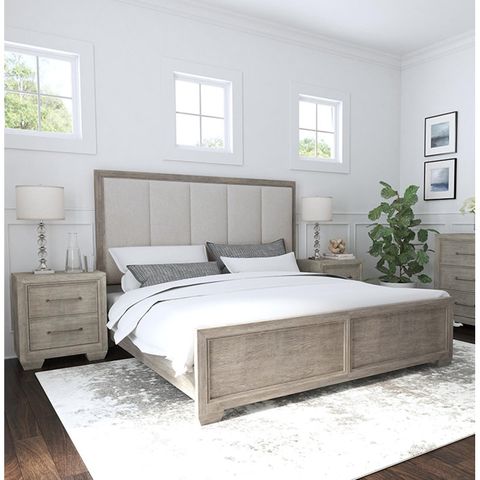 Roundhill Furniture Ennesley Upholstered Sleigh 3 Piece Bedroom Set ... throughout The Art of Canopy Beds Enhancing Bedroom Aesthetics