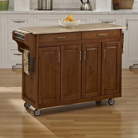 Shop Home Styles 48.75-In L X 17.75-In W X 34.75-In H Cottage Oak ... within Choosing the Right Classic Kitchen Island Cart for Your Needs
