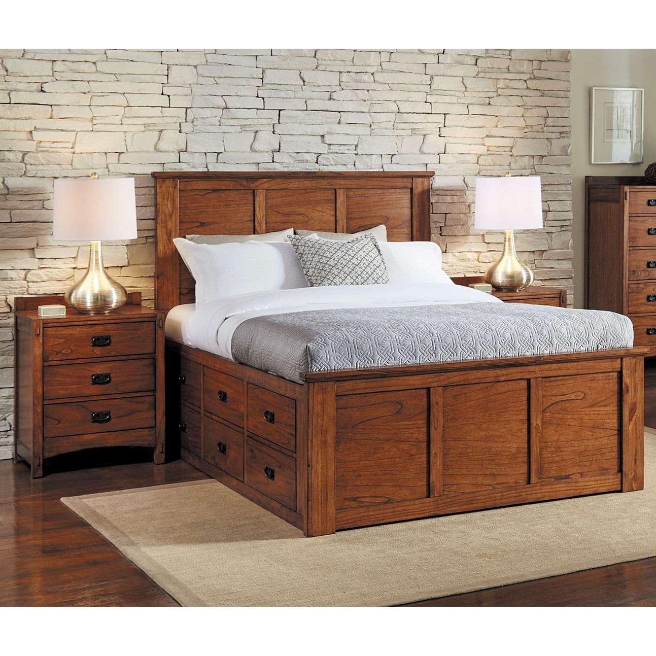 Simply Solid Aira 3-Piece Solid Wood Queen Storage Bedroom Set ... for Larkin Espresso Queen Wood Storage 3 Piece Bedroom Set With Chest &amp; Nightstand
