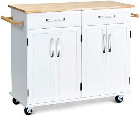 Spboomlife Kitchen Trolley Cart Rolling Utility Island W/Rubber Wood ... for Is the Columba Kitchen Cart Right for You Assessing Features and Functionality