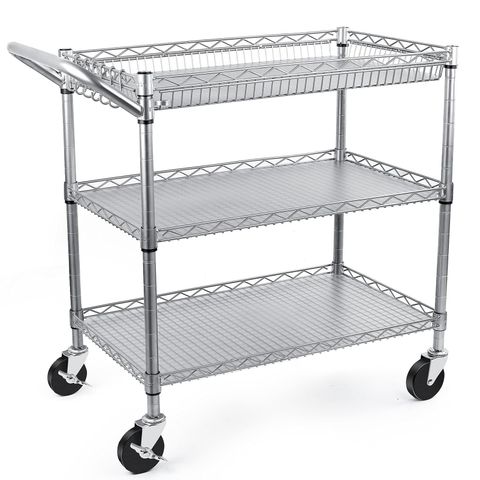 Steel Utility Cart with regard to Claudio Oyster Gray Metal Storage Cart