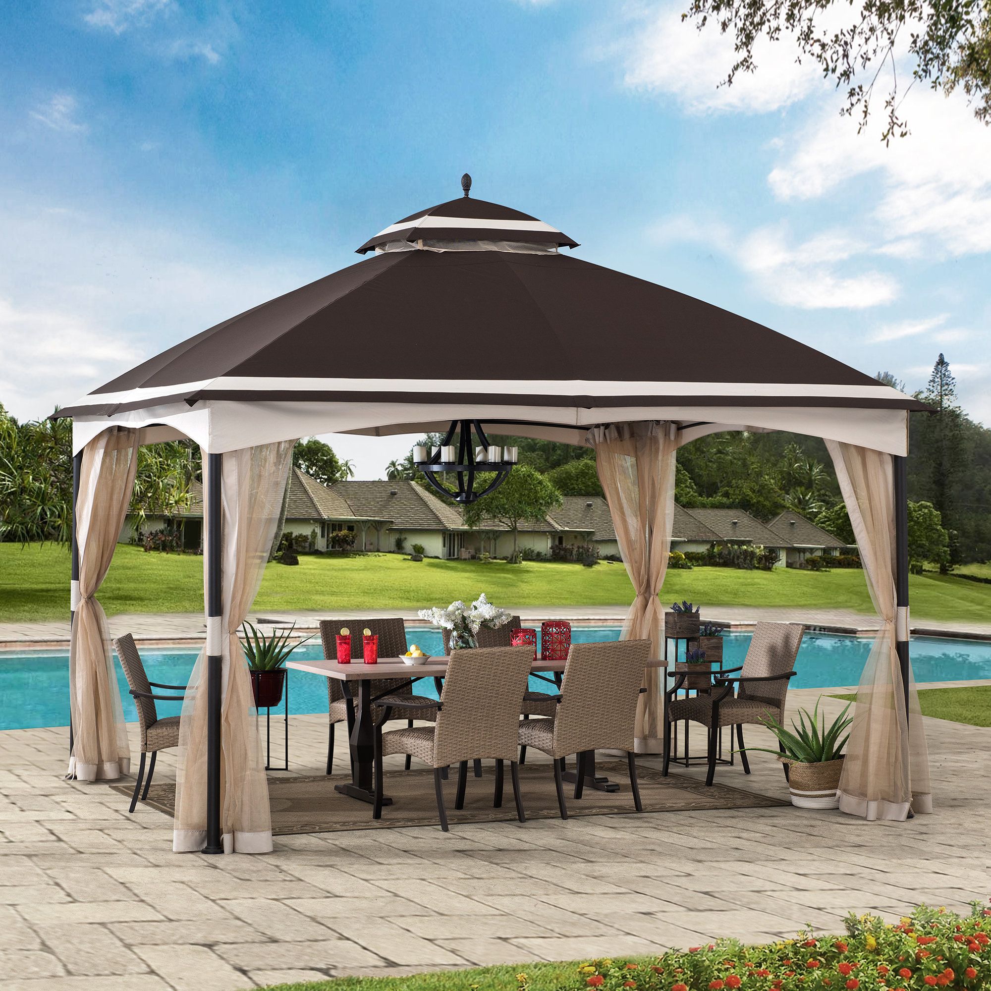 Sunjoy 12 Ft. W X 10 Ft. D Metal Patio Gazebo &amp; Reviews | Wayfair for Weathering the Storm with Your Himari Gazebo Durability Insights