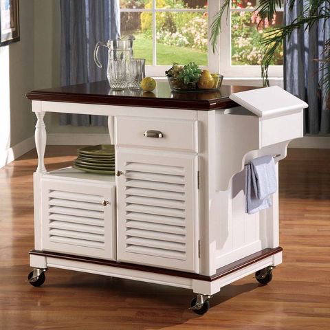 The 15 Most New And Unique Designs For The Kitchen Island Cart - Qnud within Classic Kitchen Island Cart, Spacious Design With White Granite Top, Mahogany