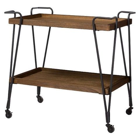There's Something Cinematic And Wonderful In The Simple Functionality ... in Aldric Distressed Tobacco Industrial Serving Cart