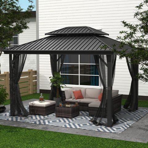 Thm Bora Bora Hardtop 10 Ft. W X 10 Ft. L - Aluminum Frame Patio ... inside Maximizing Your Outdoor Living with an Aluminum Hardtop Gazebo
