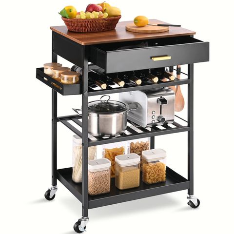 Toolf Kitchen Island Cart With Drawer, Rolling Kitchen Service Cart ... inside Organizing Your Kitchen Is the Astor Cart Right for You