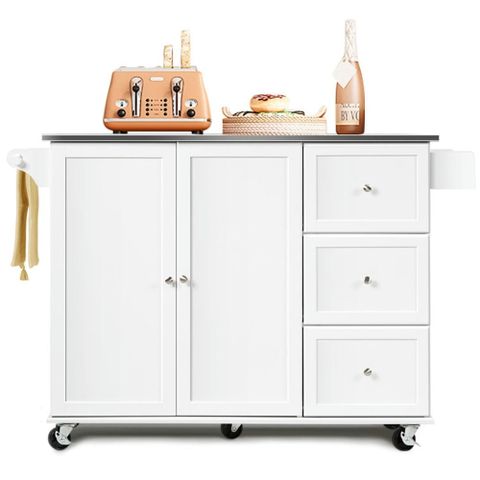 Topcobe Kitchen Island 2-Door Storage Cabinet With Drawers And ... intended for Building Your Dream Kitchen Island Step by Step Considerations