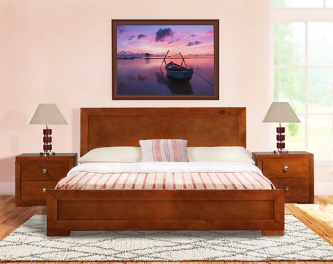 Trent Wooden Platform Bed, Queen, Cherry - Walmart.com - Walmart.com within Building Your Bedroom Sanctuary A Practical Guide to the Alton Cherry II Collection