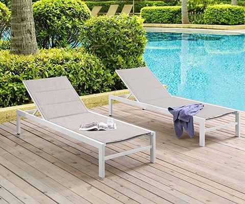 Ulax Furniture Outdoor Lounge Chair, Aluminum Chaise Chair, Adjustable ... in Aluminum Outdoor Patio Chaise Lounge Chair Set Of 2