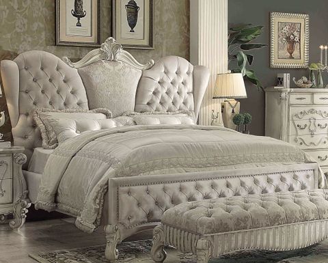 Upholstered Bedroom Sets regarding Dean Sand Full Upholstered 4 Piece Bedroom Set With Madison White Ii Dresser Chest & 2 Drawer Nightstand