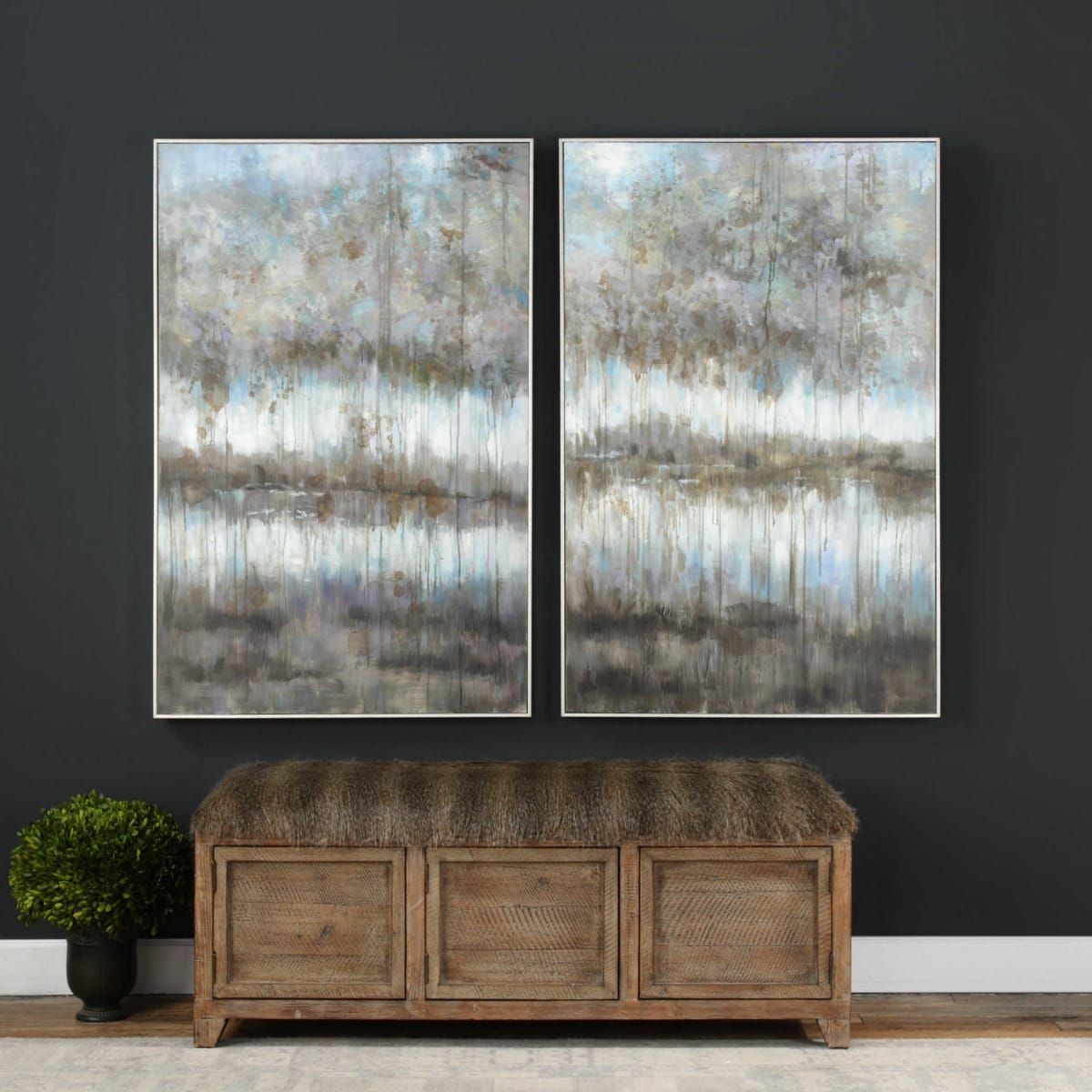 Uttermost 31411 Gray Reflections Set Of (2) 35&quot; | Build.com regarding Caring for Your Uttermost Freefall Sofa: Tips for Longevity and Beauty