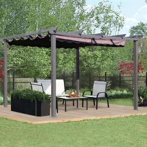 Veikous 10 Ft. X 13 Ft. Aluminum Outdoor Patio Pergola With Retractable ... regarding Key Considerations Before You Choose a 10x13 Aluminum Patio Hardtop Gazebo