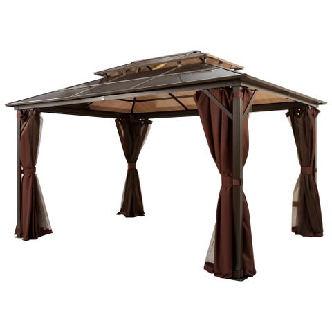 Vivohome 10 Ft. W X 10 Ft. D Aluminum Patio Gazebo | Wayfair with 10 Ft. W X 10 Ft. D Aluminum Patio Gazebo