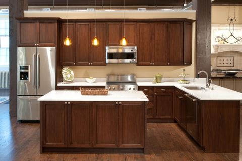 Walnut Kitchen. Modern Take With Classic Door Style. Love It With The ... in Creating Your Dream Kitchen with the Austin 2-Piece Set and Kitchen Island