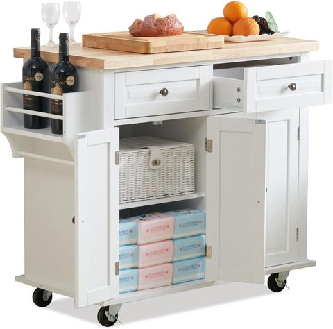 Warmiehomy Kitchen Island On Wheels Grey Kitchen Trolleys With Storage ... regarding Benzara Bm251231 Kitchen Island With 4 Caster Wheels, Black And White