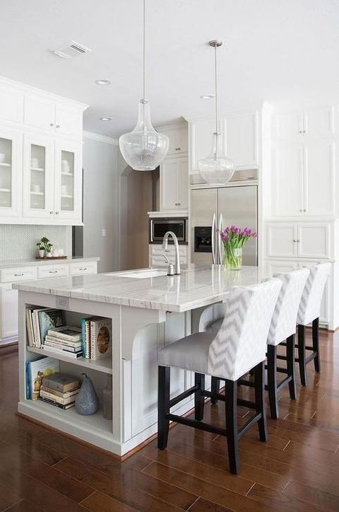 White Kitchen Island Ideas - Kitchen Info with Alameda Kitchen Island With 3 Open Shelves, White/ Pine