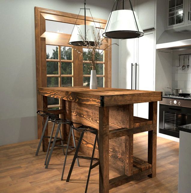Wyatt Kitchen Island, 48X30X36 - Rustic - Kitchen Islands And Kitchen ... intended for Choosing the Right Beau Kitchen Island 48x30x36 Style and Material Guide