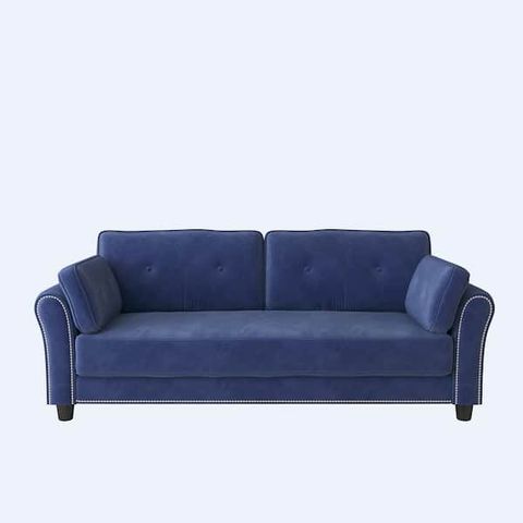 Z-Joyee 79 In. W Flared Arm Velvet Straight Sofa In Blue Ly20220869 ... with regard to Unveiling the Allure of the Jewel 90 in W Flared Arm Velvet Sofa Blue