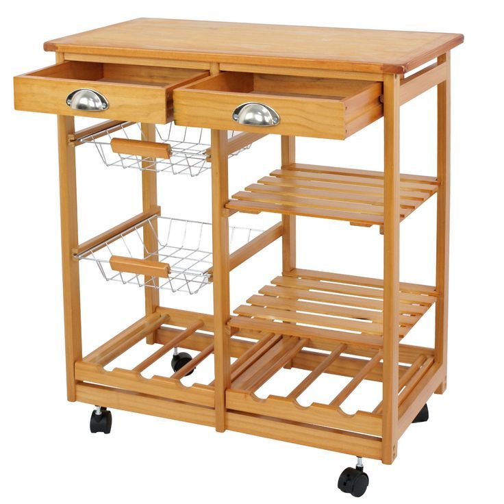Zenstyle Rolling Wood Kitchen Cart Storage Trolley Cart Rack Countertop ... inside Beyond the Basics Understanding the Bowery Hill Cart&amp;#039;s Value