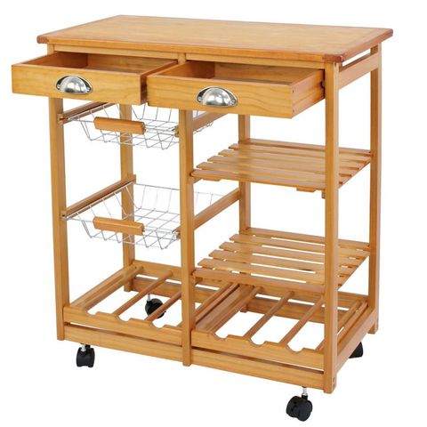 Zenstyle Rolling Wood Kitchen Cart Storage Trolley Cart Rack Countertop ... inside Beyond the Basics Understanding the Bowery Hill Cart's Value